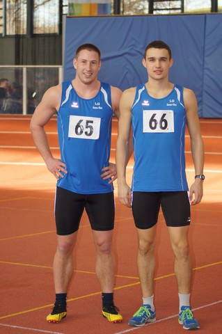 Jonathan Genck und Florian Gnad nach dem 60m -Lauf DSC01078